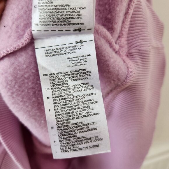 Adidas Essentials Brandlove Hoodie Hooded Sweatshirt Front Pocket Purple M - Picture 9 of 9